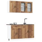Set de dulapuri de bucătărie 4 piese „Kalmar” Lemn vechi lemn GartenMobel Dekor