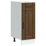 Dulap de bază de bucătărie „Lucca” din lemn de stejar maro GartenMobel Dekor