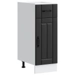 Dulap de bază de bucătărie „Lucca” din lemn negru prelucrat GartenMobel Dekor
