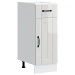 Dulap de bază de bucătărie „Lucca” lemn prelucrat alb lucios GartenMobel Dekor