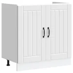 Dulap de bază pentru chiuvetă „Lucca” din lemn prelucrat alb GartenMobel Dekor