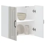 Dulap de bucatarie "Lucca" din lemn prelucrat alb lucios GartenMobel Dekor