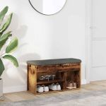 Banchetă pantofar, lemn vechi, 82x32x45,5 cm, lemn prelucrat GartenMobel Dekor