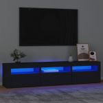 Comodă TV cu lumini LED, negru, 180x35x40 cm GartenMobel Dekor