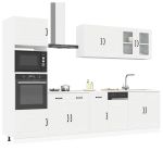 Set dulap de bucătărie din 7 piese „Kalmar” Lemn prelucrat alb GartenMobel Dekor
