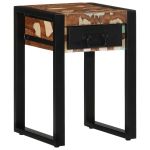 Masă laterală multicoloră 35x35x50 cm lemn masiv recuperat GartenMobel Dekor