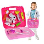 Trusa medicala pentru copii, 8 instrumente doctor, efecte luminoase si sonore, valiza depozitare, roz MultiMark GlobalProd