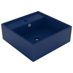 Chiuvetă lux preaplin albastru mat 41x41cm ceramică pătrat GartenMobel Dekor