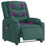 Fotoliu electric de masaj rabatabil, verde închis, textil GartenMobel Dekor
