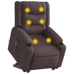 Fotoliu electric masaj rabatabil cu ridicare maro închis textil GartenMobel Dekor
