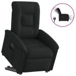 Fotoliu electric rabatabil cu ridicare, negru, textil GartenMobel Dekor