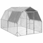 Pui de găină cu acoperiș 2,5x4x2,25 m oțel galvanizat GartenMobel Dekor