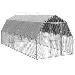 Pui de găină cu acoperiș 2,5x6x2,25 m oțel galvanizat GartenMobel Dekor