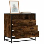 Dulap cu sertar, stejar fumuriu, 70x41x70 cm, lemn prelucrat GartenMobel Dekor