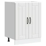 Dulap de bază pentru chiuvetă „Lucca” din lemn prelucrat alb GartenMobel Dekor