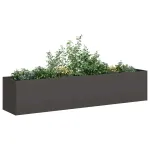 Jardinier negru 200x40x40 cm Oțel laminat la rece GartenMobel Dekor