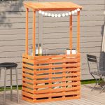 Masă bar de exterior cu acoperiș, 112,5x57x195,5 cm, lemn masiv GartenMobel Dekor