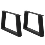 Picioare pentru masă în formă de V 2 buc Negru Oțel GartenMobel Dekor