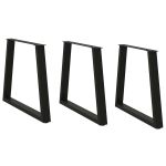 Picioare pentru masă în formă de V 3 buc Negru Oțel GartenMobel Dekor