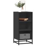 Dulap, negru, 35,5x35x76 cm, lemn prelucrat și metal GartenMobel Dekor