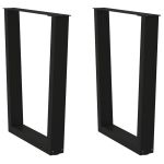 Picioare pentru masă în formă de V 2 buc Negru Oțel GartenMobel Dekor