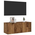 Dulap TV de perete, lemn vechi, 80x30x30 cm, lemn prelucrat GartenMobel Dekor