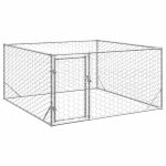 Canisa de exterior pentru caini cu usa 2x2x1 m otel galvanizat GartenMobel Dekor