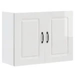 Dulap de bucatarie "Kalmar" din lemn prelucrat alb lucios GartenMobel Dekor