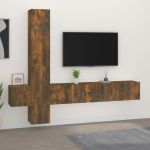 Set dulapuri TV, 5 piese, stejar fumuriu, lemn prelucrat GartenMobel Dekor