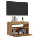 Dulap TV cu LED stejar artizanal 60x35x40 cm lemn prelucrat GartenMobel Dekor
