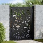 Poarta de gradina neagra 105x130 cm Design ondulat de otel GartenMobel Dekor