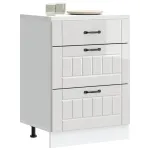 Dulap de bază de bucătărie „Lucca” lemn prelucrat alb lucios GartenMobel Dekor