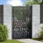 Poartă de grădină neagră 105x155 cm Design cu urme de oțel GartenMobel Dekor