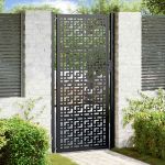 Poarta de gradina neagra 105x205 cm Design cruce de otel GartenMobel Dekor