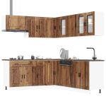 Set de dulapuri de bucătărie 11 piese „Porto” Lemn vechi lemn GartenMobel Dekor