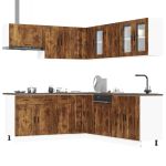 Set dulap de bucătărie din 11 piese „Porto” stejar afumat Lemn GartenMobel Dekor