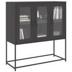 Dulap, negru, 100,5x39x107 cm, oțel laminat la rece GartenMobel Dekor