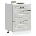 Dulap de bază de bucătărie „Kalmar” Lemn prelucrat gri beton GartenMobel Dekor