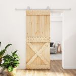 Ușă glisantă cu set de feronerie 85x210 cm, lemn masiv de pin GartenMobel Dekor
