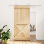 Ușă glisantă cu set de feronerie 95x210 cm, lemn masiv de pin GartenMobel Dekor