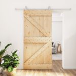 Ușă glisantă cu set feronerie, 100x210 cm, lemn masiv de pin GartenMobel Dekor