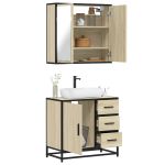 Set mobilier de baie, 2 piese, stejar sonoma, lemn prelucrat GartenMobel Dekor