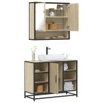 Set mobilier de baie, 2 piese, stejar sonoma, lemn prelucrat GartenMobel Dekor