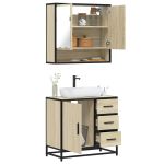 Set mobilier de baie, 2 piese, stejar sonoma, lemn prelucrat GartenMobel Dekor