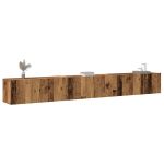 Set dulap TV 3 piese montat pe perete lemn vechi lemn prelucrat GartenMobel Dekor