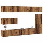 Set dulap TV 7 piese montat pe perete lemn vechi lemn prelucrat GartenMobel Dekor
