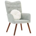 Scaun de relaxare, gri deschis, catifea GartenMobel Dekor