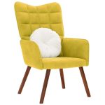 Scaun de relaxare catifea galbena GartenMobel Dekor