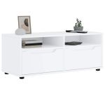Dulap TV "VISNES" alb 100x40x38 cm lemn de prelucrare GartenMobel Dekor