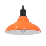 Lampă suspendată reglabilă înălțime E27 Portocaliu lucios Metal GartenMobel Dekor